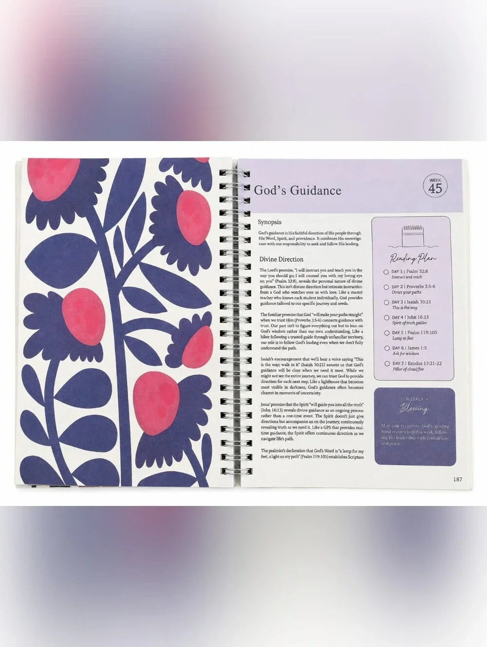 The Study Bible in a Year 52-Week Floral Spiral Journal New in Package